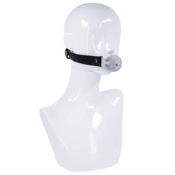 Sex & Mischief Lace Silicone Breathable Ball Gag - Black/Grey Mouth Restraint