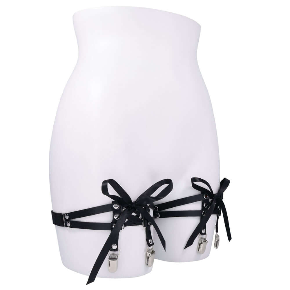 Sex & Mischief Laced Up Garters - Black Garters