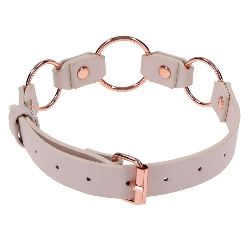 Sex & Mischief Peaches n CreaMe Ring Day Collar - Peach Bondage Collar