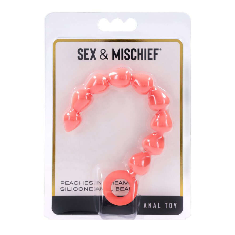 Sex & Mischief Peaches n CreaMe Silicone Anal Beads - Peach 23 cm Silicone Anal Beads