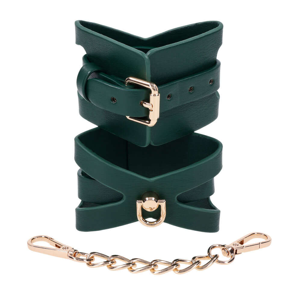 Sex & Mischief Indica Cutout Cuffs - Green/Gold Restraints