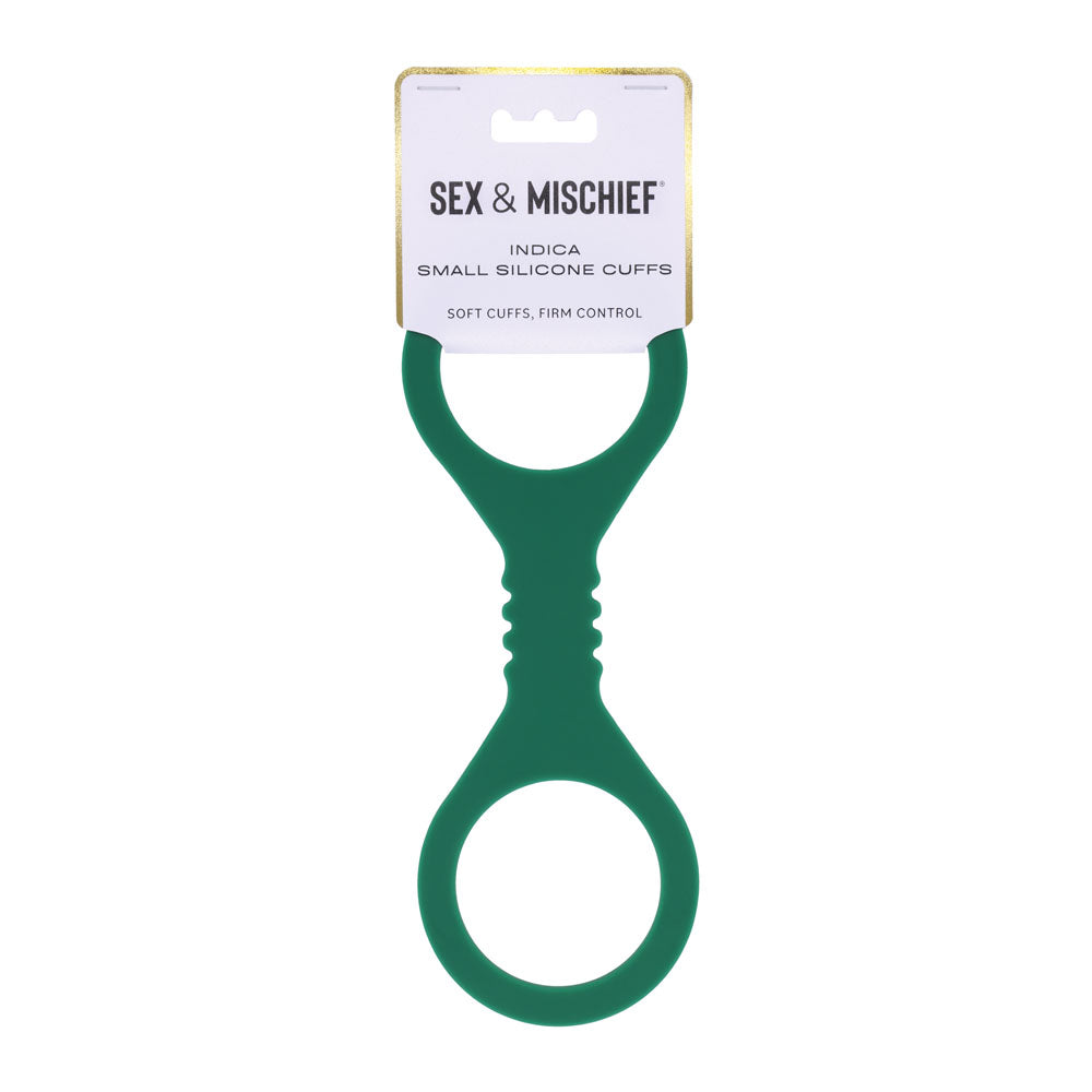Sex & Mischief Indica Small Silicone Cuffs - Green Small Restraints