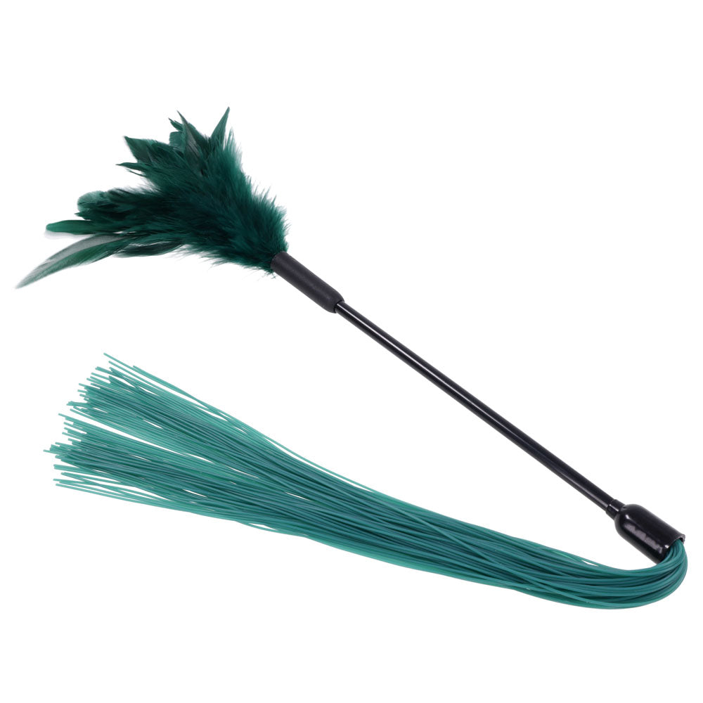 Sex & Mischief Indica Feather Tickler - Green Feather Tickler Whip