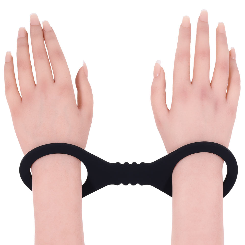 Sex & Mischief Shadow Small Silicone Cuffs - Black Small Restraints
