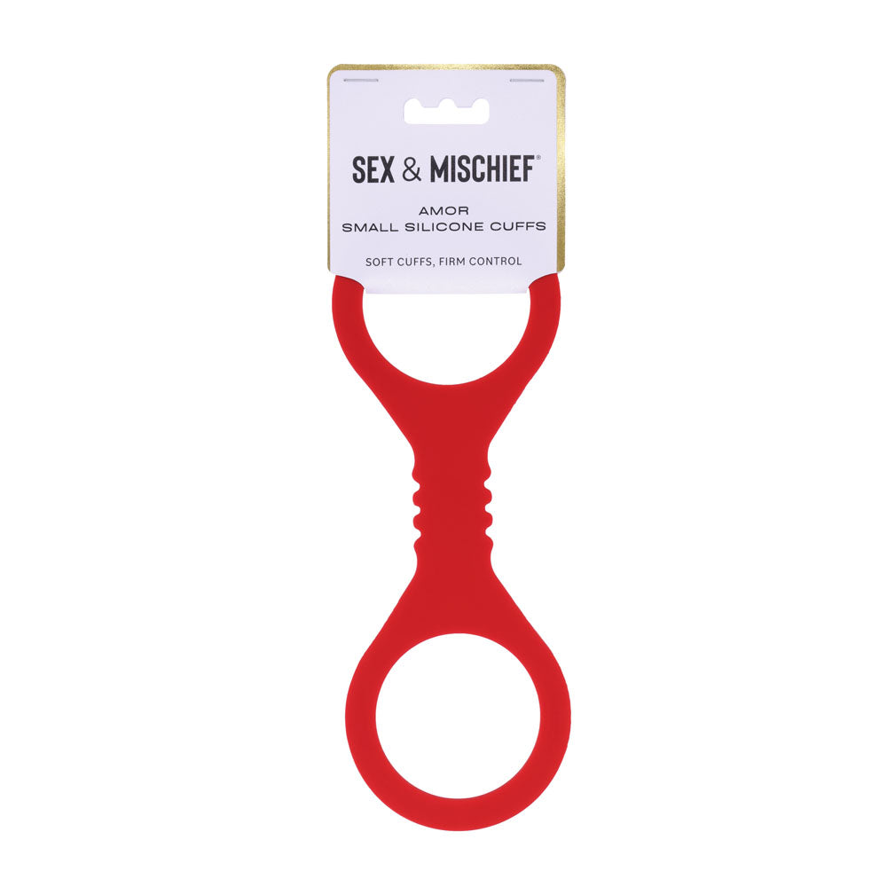 Sex & Mischief Amor Small Silicone Cuffs - Red Small Restraints