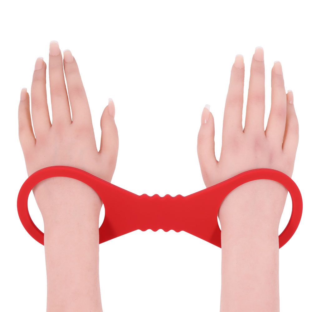 Sex & Mischief Amor Large Silicone Cuffs - Red Large Restraints