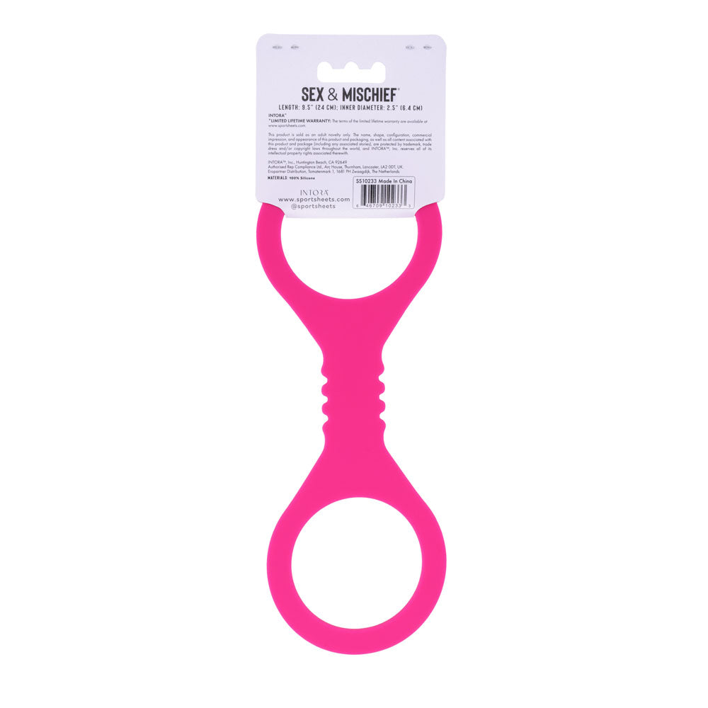 Sex & Mischief Small Hot Pink Silicone Cuffs - Hot Pink Small Restraints
