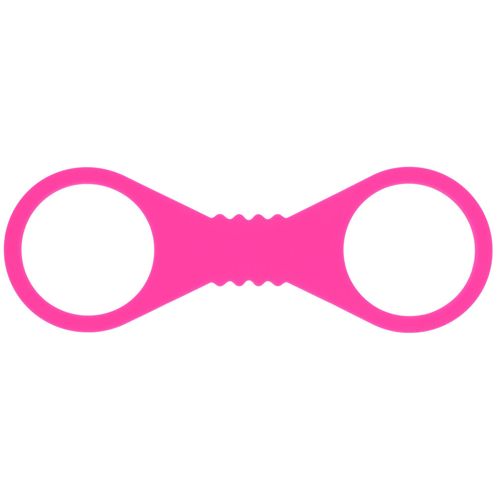 Sex & Mischief Large Hot Pink Silicone Cuffs - Hot Pink Large Restraints