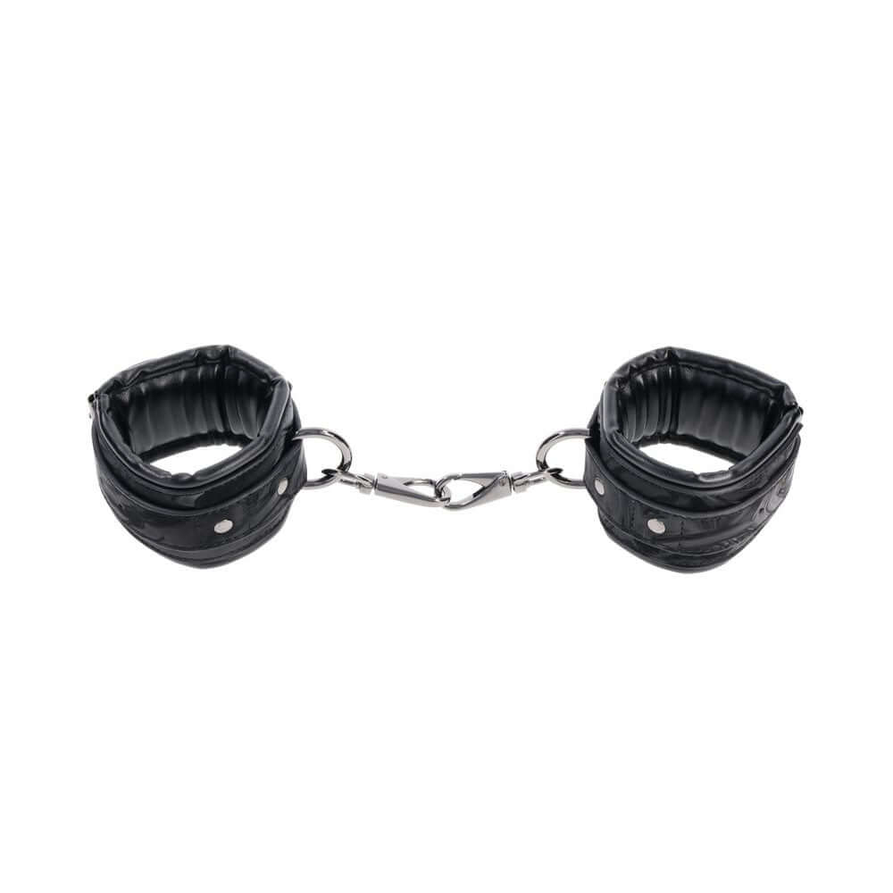 SPORTSHEETS Velvet Noir Handcuffs - Black Adjustable Cuff Restraints