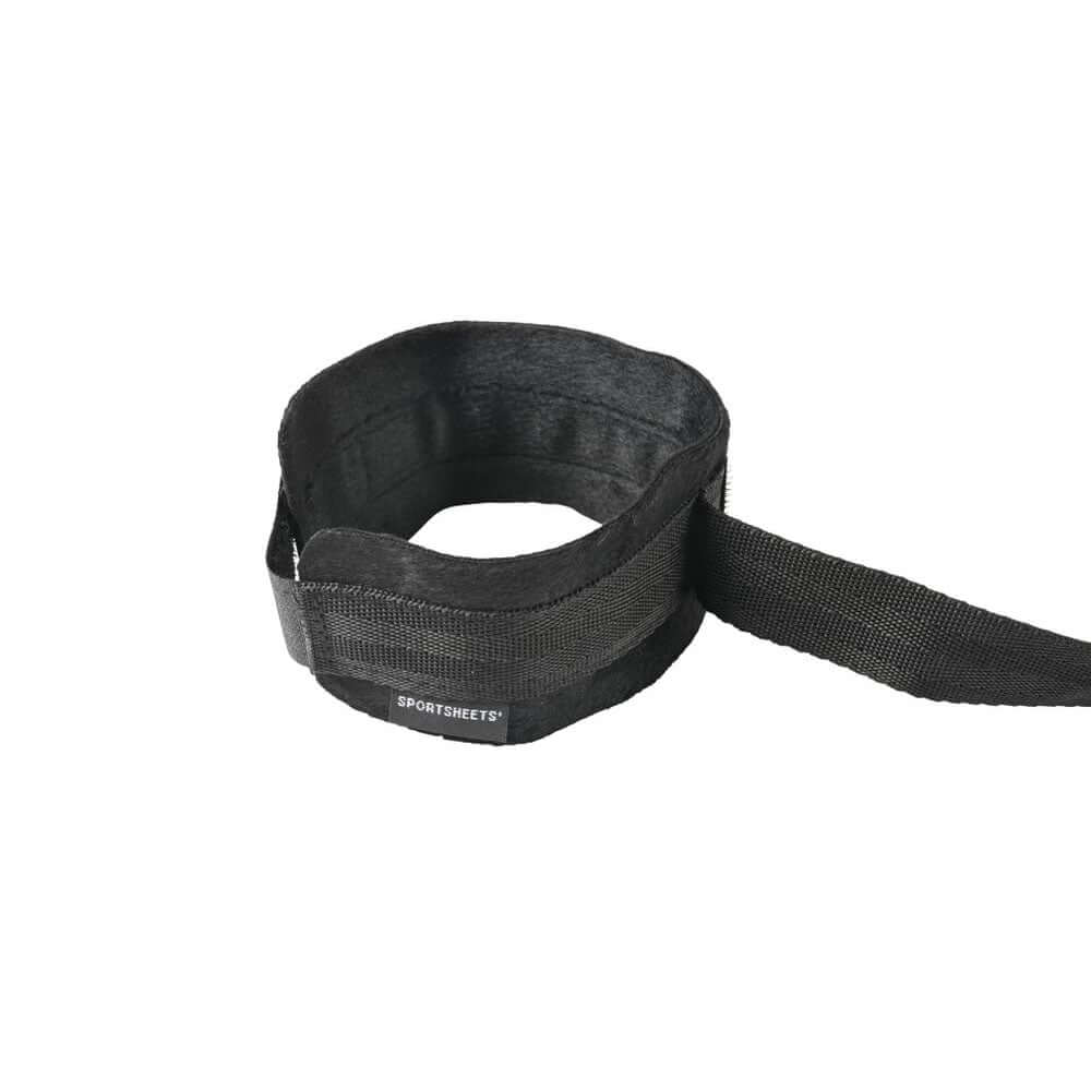 SPORTSHEETS Velvet Noir Adjustable Hog Tie & Cuff Set - Black Restraints