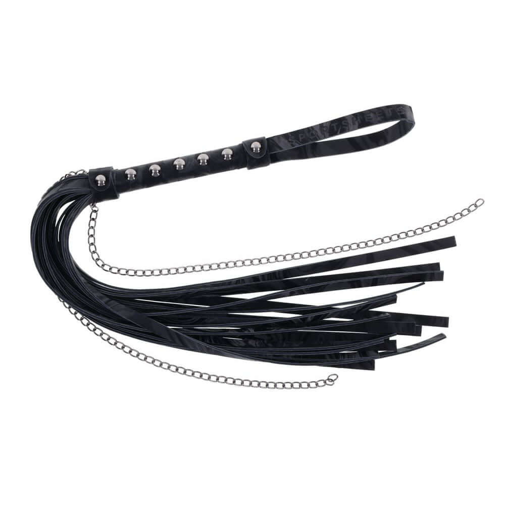 SPORTSHEETS Velvet Noir Chain Flogger - Black 43 cm Flogger Whip