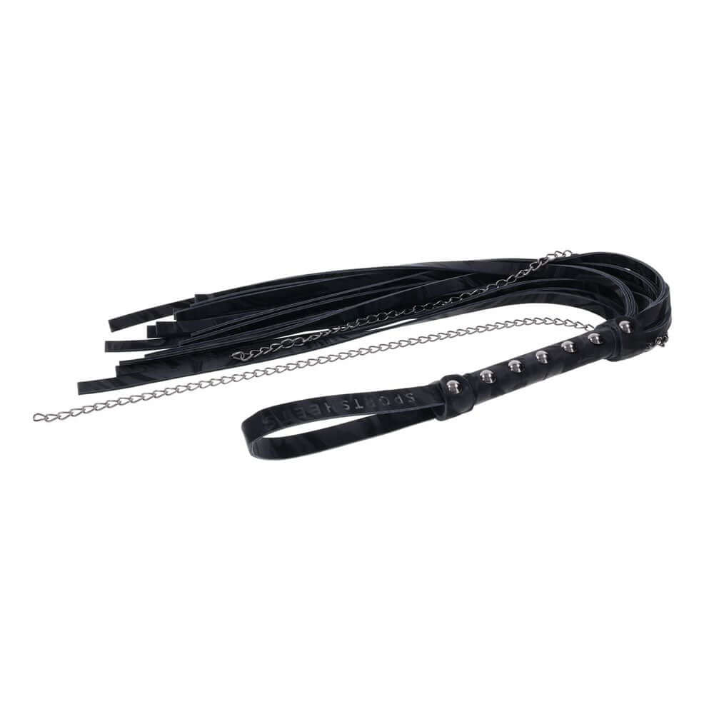 SPORTSHEETS Velvet Noir Chain Flogger - Black 43 cm Flogger Whip