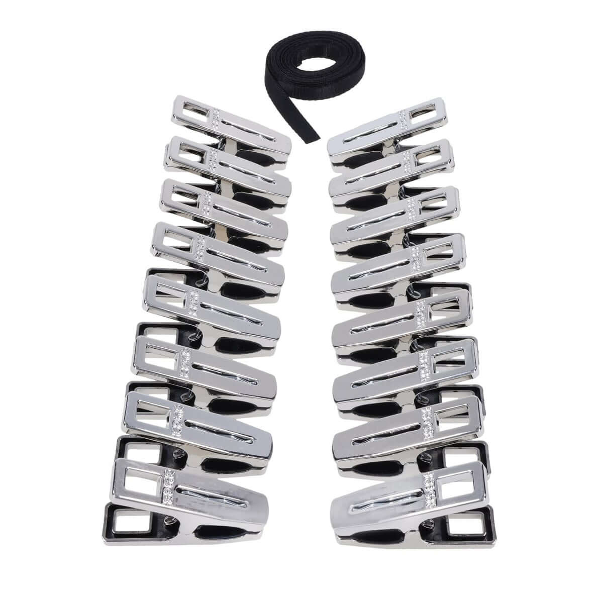 EDGE Body Zipper Clothes Pins - Chrome Chrome Pins - Set of 16