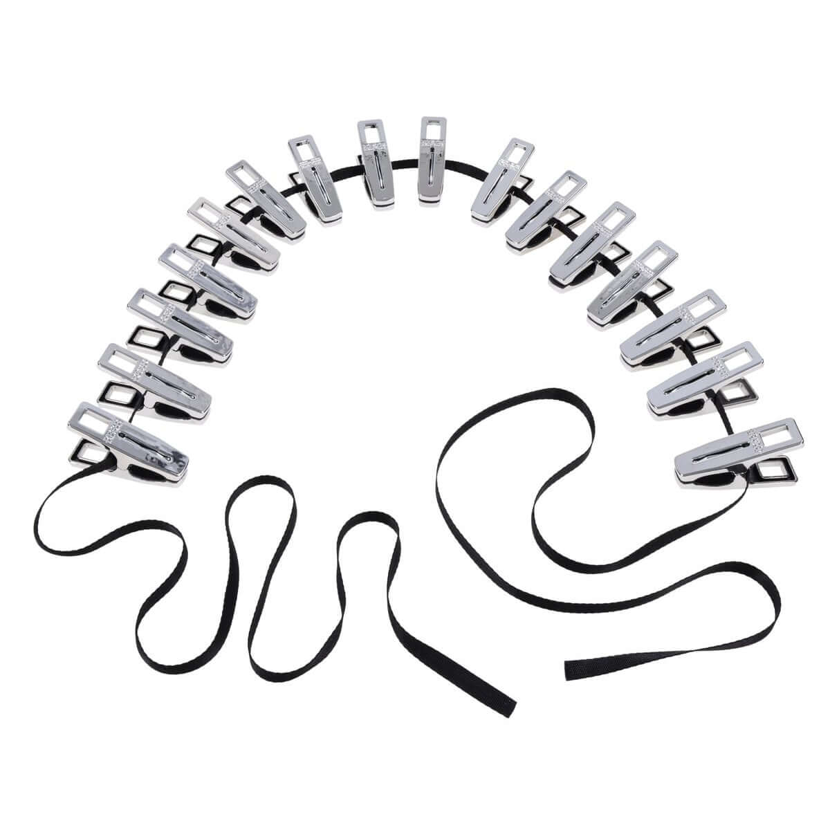 EDGE Body Zipper Clothes Pins - Chrome Chrome Pins - Set of 16