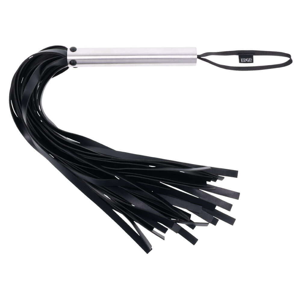 EDGE Flogger - Black Flogger Whip with Metal Handle