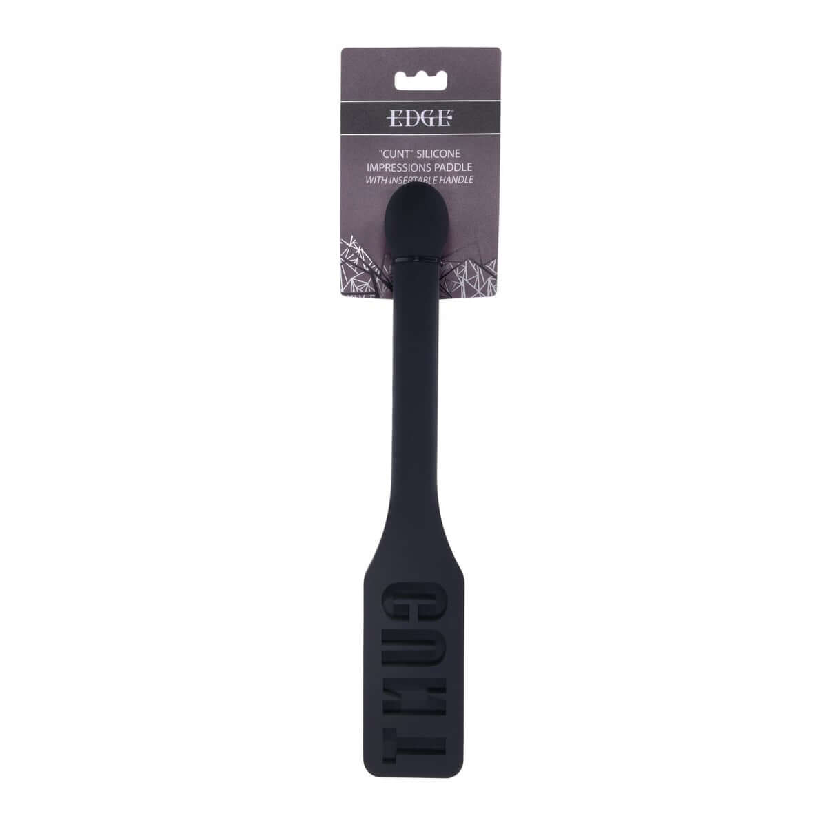EDGE CUNT Silicone Paddle - Black Silicone Paddle with Insertable Handle