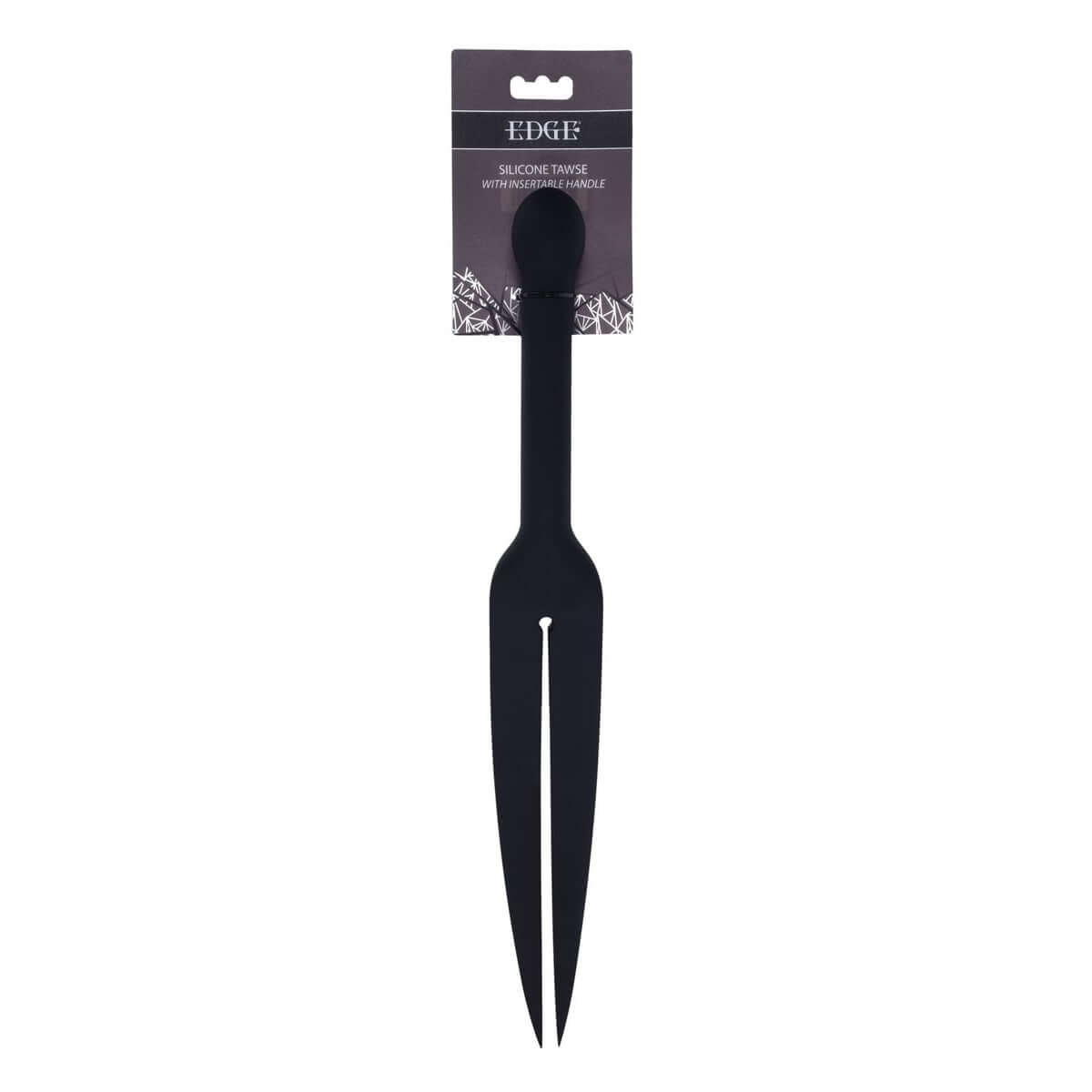 EDGE Silicone Tawse - Black Silicone Tawse Whip with Insertable Handle