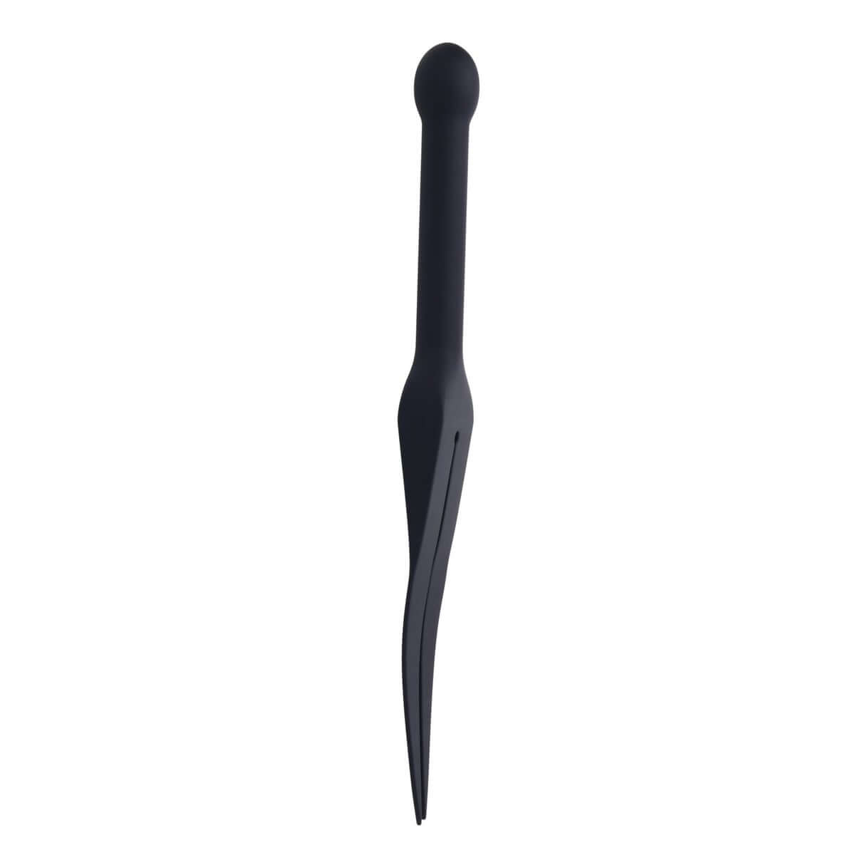 EDGE Silicone Tawse - Black Silicone Tawse Whip with Insertable Handle