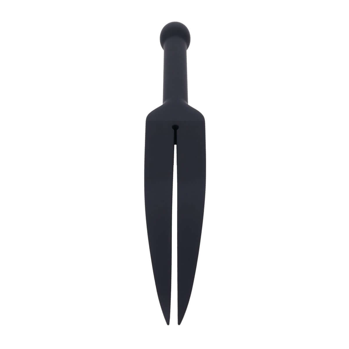 EDGE Silicone Tawse - Black Silicone Tawse Whip with Insertable Handle
