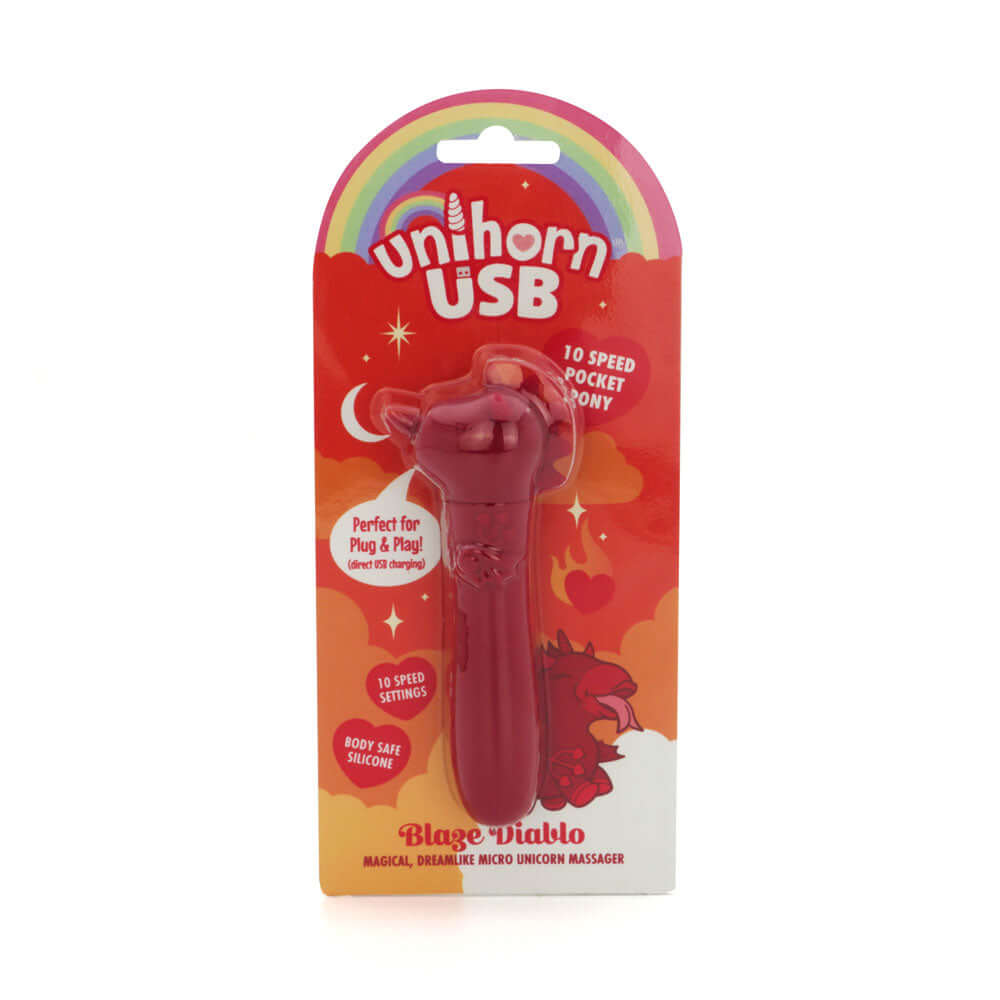 Unihorn - USB Bullet - Blaze Diablo - Red USB Rechargeable Vibrating Bullet