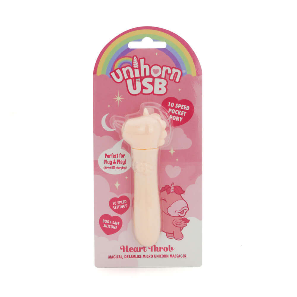 Unihorn - USB Bullet - Heart Throb - Coral USB Rechargeable Vibrating Bullet