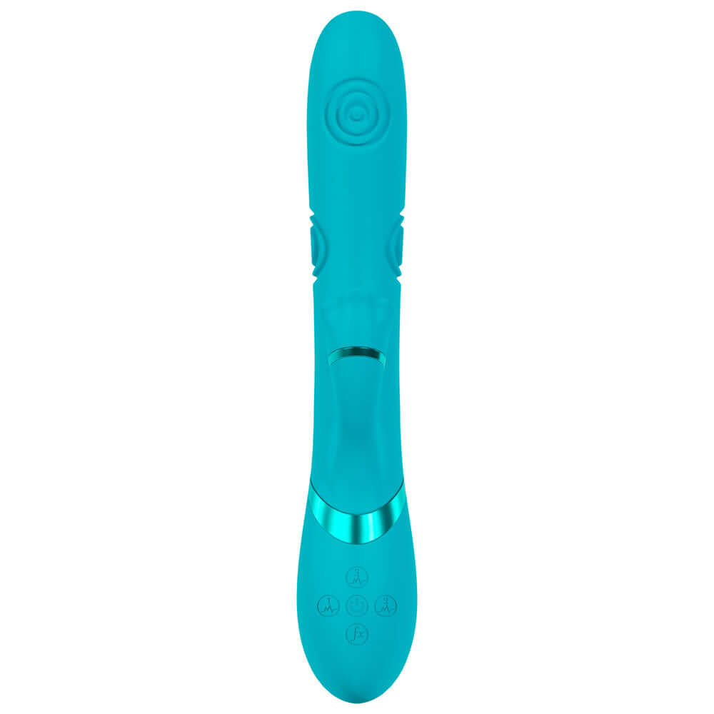 VIVE Fiore - Blue 25 cm USB Rechargeable Tapping Rabbit Vibrator