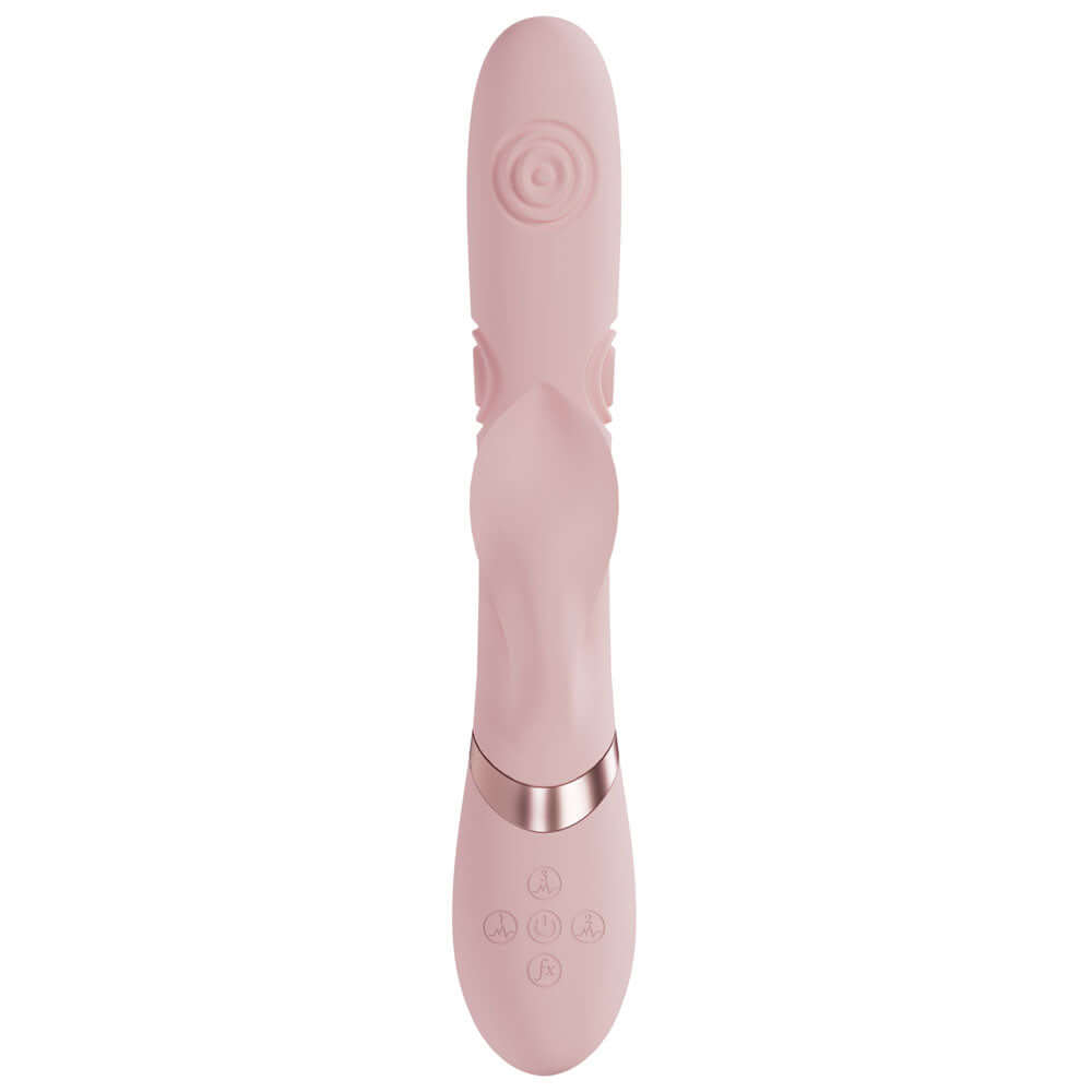 VIVE Fronda - Pink - Pink 25 cm USB Rechargeable Tapping Rabbit Vibrator
