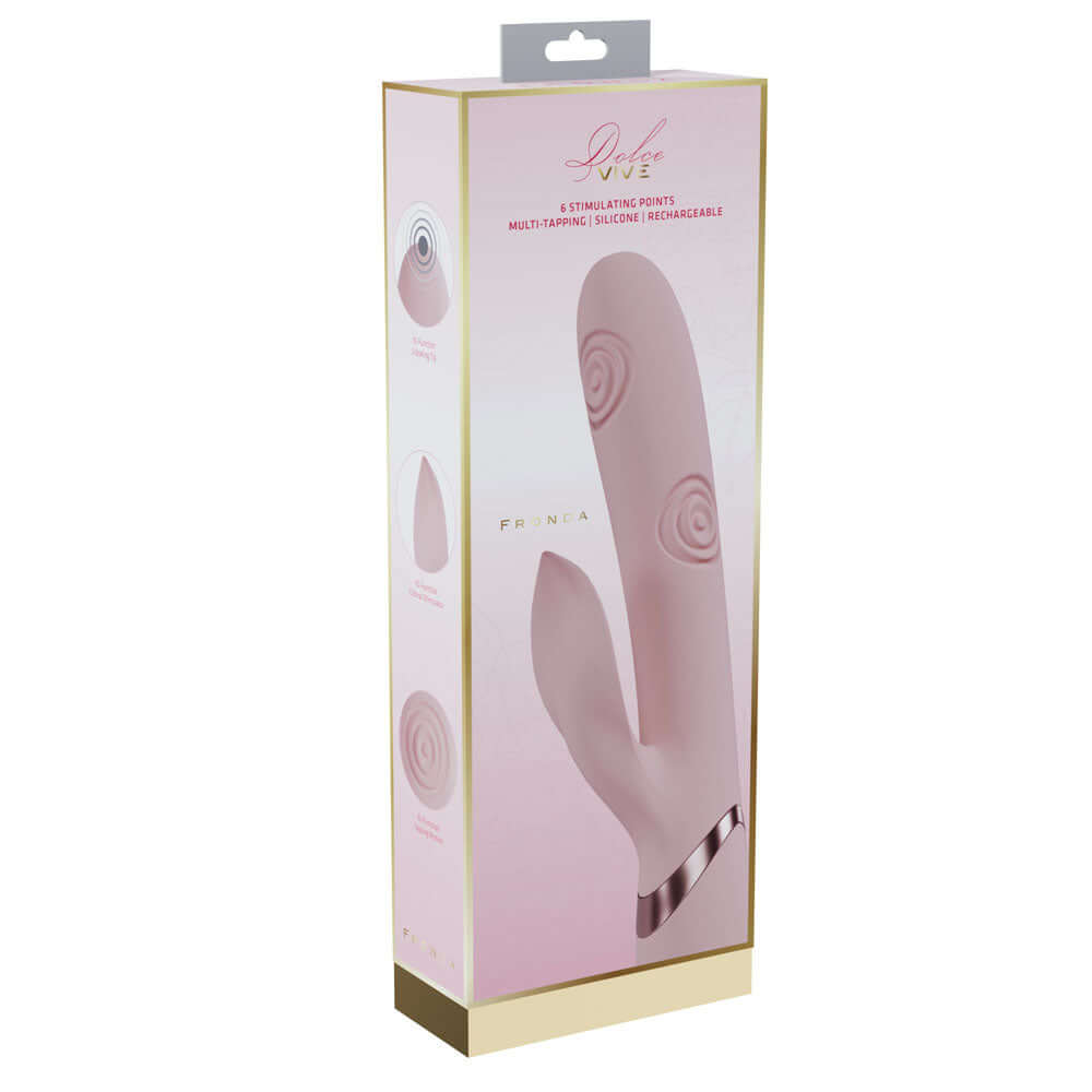 VIVE Fronda - Pink - Pink 25 cm USB Rechargeable Tapping Rabbit Vibrator