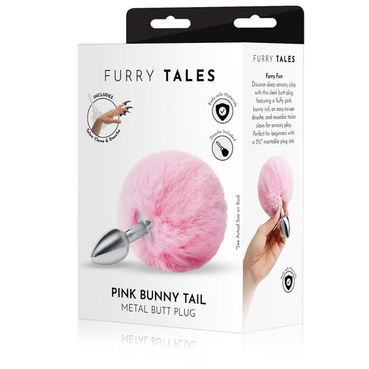 WhipSmart Furry Tales Bunny Tail Metal 6.3 cm Butt Plug with Pink Bunny Tail