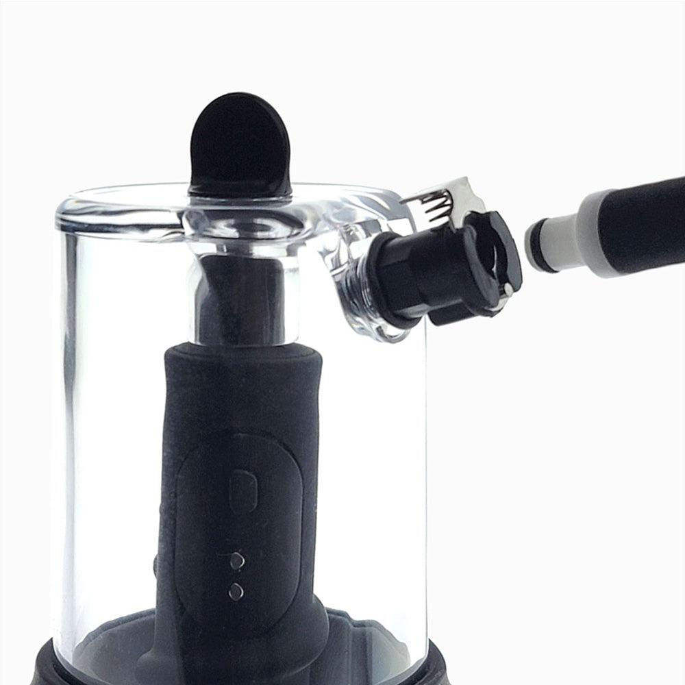 LuvPump RosCup Pro Smart Rosebud Pump - Black USB Rechargeable Anal Pump with Vibrating Probe