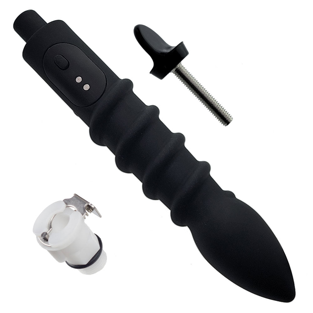 LuvPump RosCup Pro Smart Rosebud Pump - Black USB Rechargeable Anal Pump with Vibrating Probe