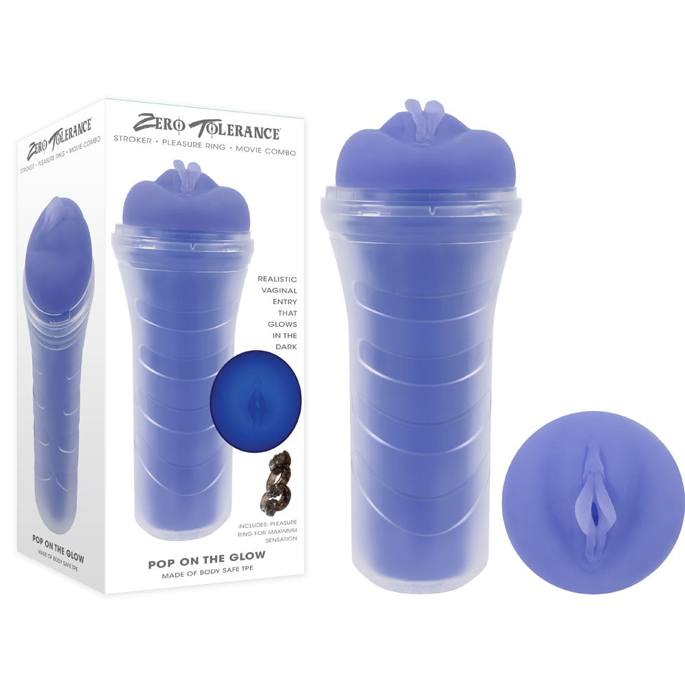 Zero Tolerance POP ON THE GLOW - Glow in Dark Purple Vagina Stroker