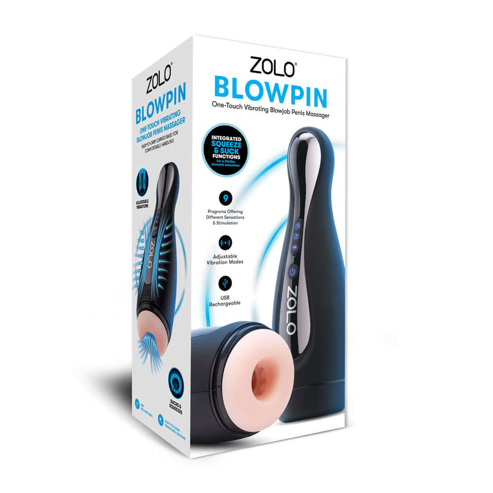 Zolo Blowpin - Flesh USB Rechargeable Auto Sucking and Vibrating Masturbator
