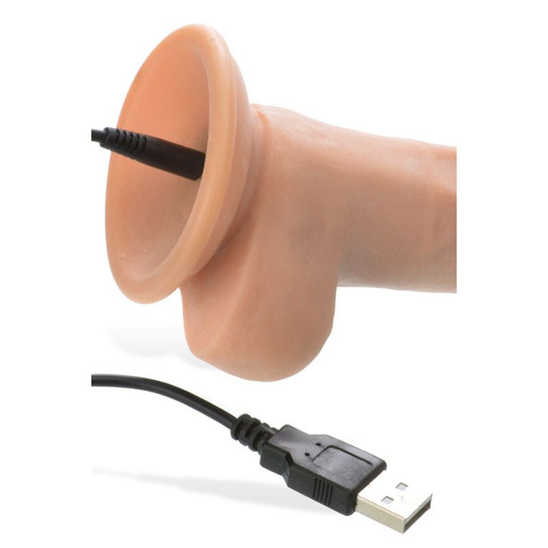 Adam & Eve Adam's True Feel Rechargeable Dildo Flesh 17.8 cm (7'') Vibrating Dong