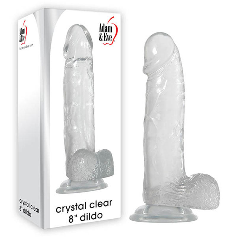 Adam & Eve Crystal 8'' Dildo Clear with Balls 20.3 cm Dong