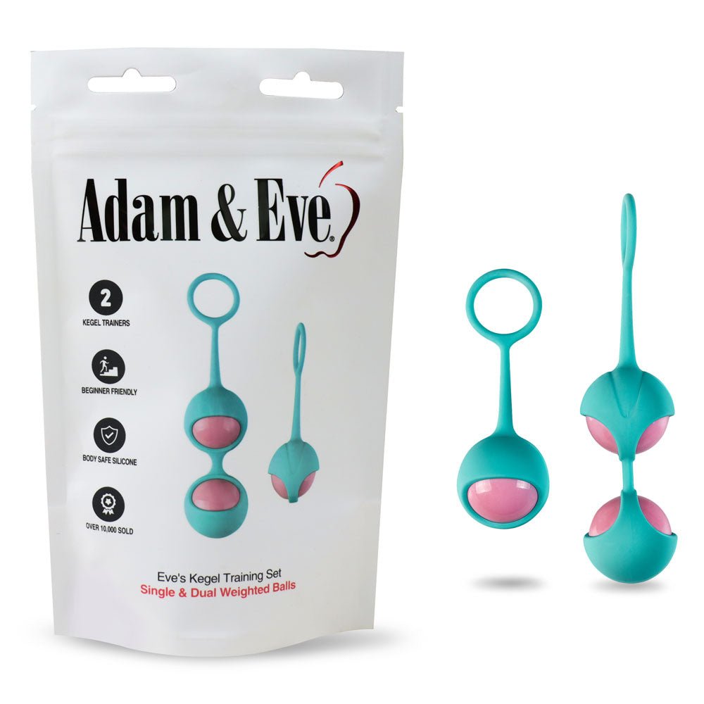 Adam & Eve Eve's Kegel Training Set Teal/Pink Kegel Trainers - Set of 2