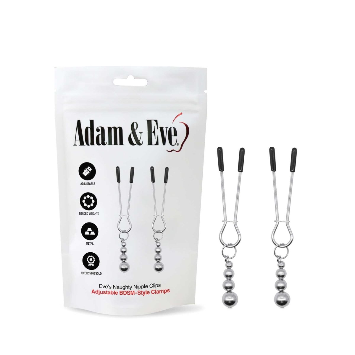 Adam & Eve Eve's Naughty Nipple Clips Set of 2