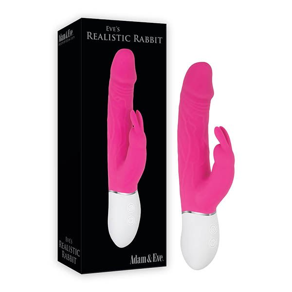 Adam & Eve Eve's Realistic Rabbit Pink 21.6 cm USB Rechargeable Rabbit Vibrator