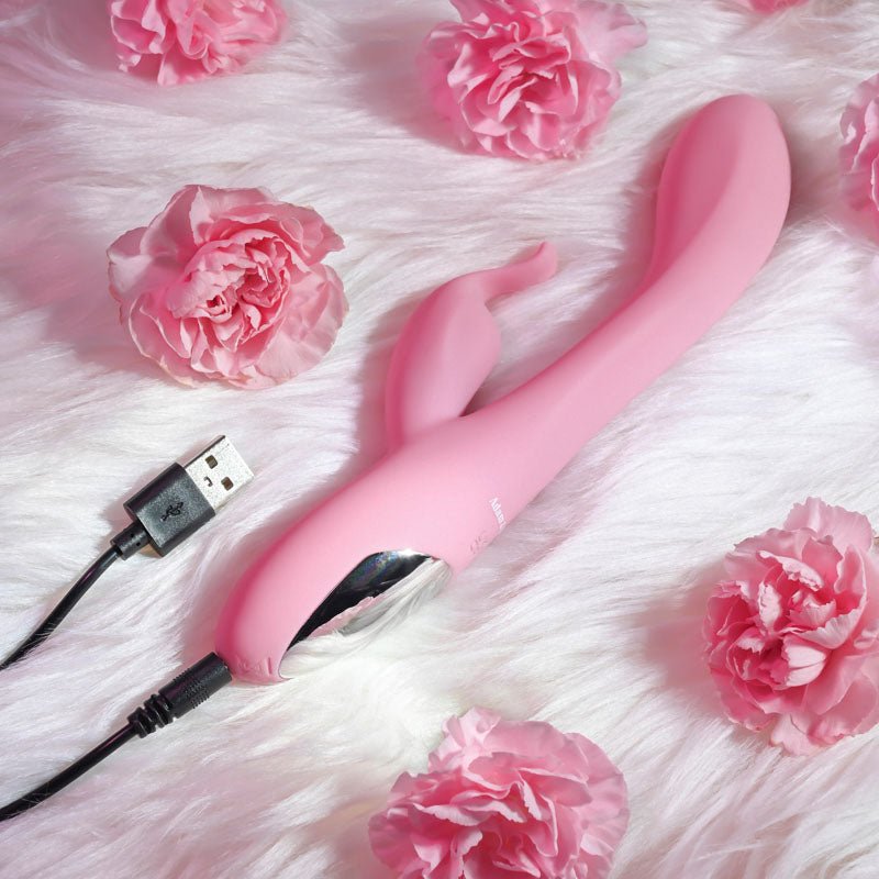 Adam & Eve EVE'S RECHARGEABLE SLIMLINE RABBIT - Pink 19.3 cm USB Rechargeable Rabbit Vibrator