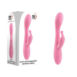 Adam & Eve EVE'S RECHARGEABLE SLIMLINE RABBIT - Pink 19.3 cm USB Rechargeable Rabbit Vibrator