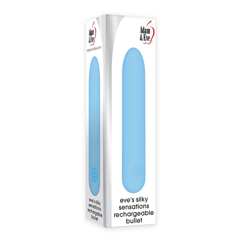 Adam & Eve Eve's Silky Sensations Rechargeable Bullet - Blue 9.4 cm USB Rechargeable Bullet