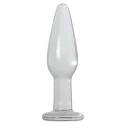 Adam & Eve Glass Anal Training Trio Clear Glass Butt Plugs - Set of 3 Sizes