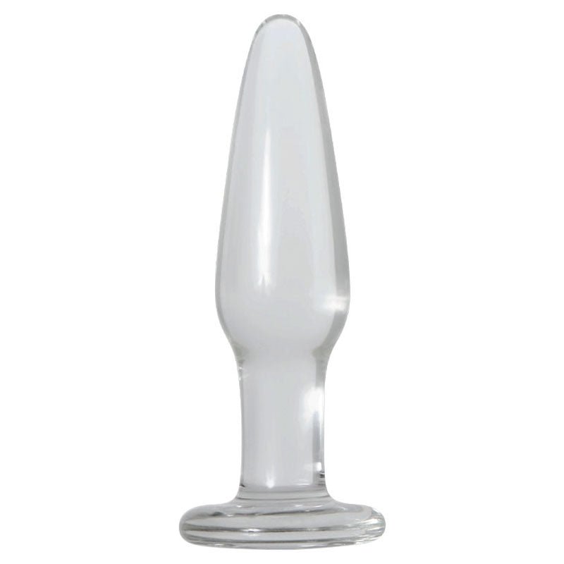 Adam & Eve Glass Anal Training Trio Clear Glass Butt Plugs - Set of 3 Sizes