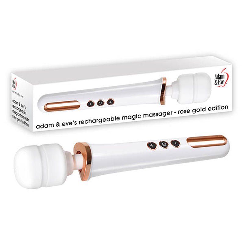 Adam & Eve Rechargeable Magic Massager Rose Gold/White 33 cm Wand