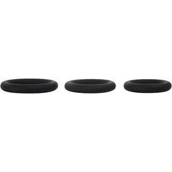 Adam & Eve Silicone Penis Ring Set Black Cock Rings - Set of 3 Sizes