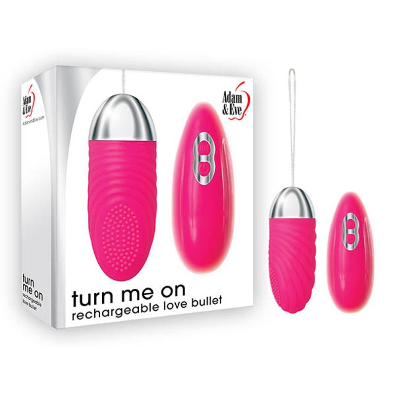 Adam & Eve Turn Me On Rechargeable Love Bullet Pink 8.9 cm with Remote