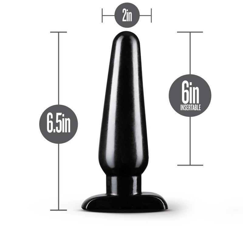 Anal Adventures Basic Anal Plug - Large - Black 16.5 cm Butt Plug