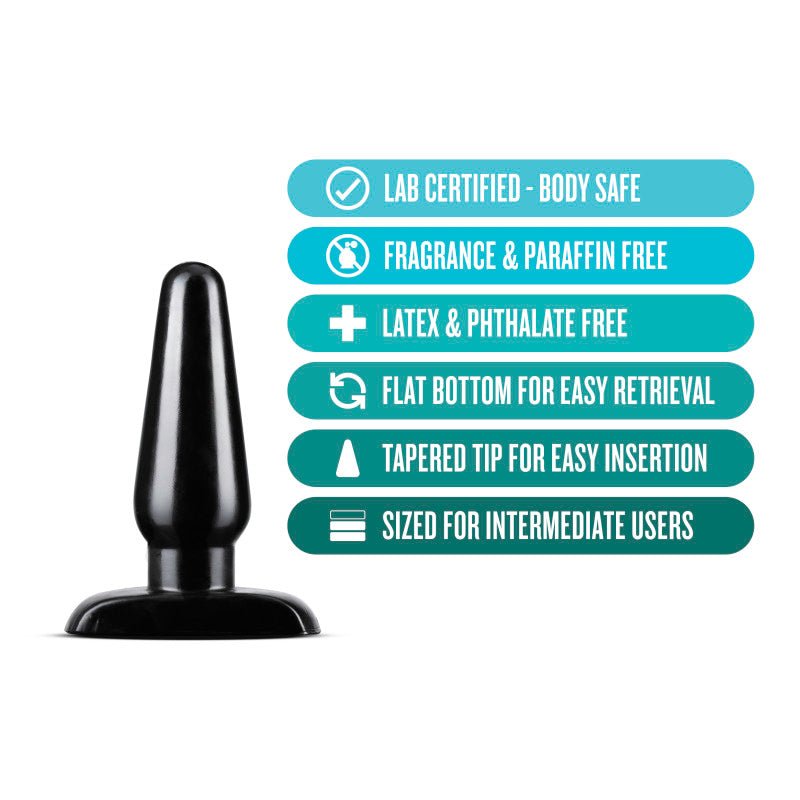 Anal Adventures Basic Anal Plug - Medium Black 12 cm Butt Plug