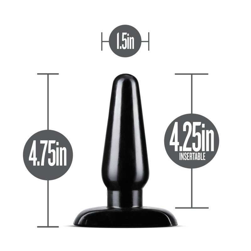 Anal Adventures Basic Anal Plug - Medium Black 12 cm Butt Plug