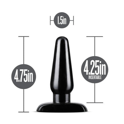 Anal Adventures Basic Anal Plug - Medium Black 12 cm Butt Plug